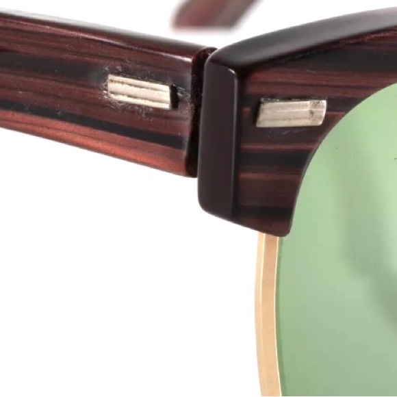 SALE ! Vintage 12K GF Whitney 22 Brown Woodgrain Gold Club Sunglasses - Picture 6 of 10